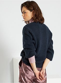 Camisola de malha com gola em V - Kiabi