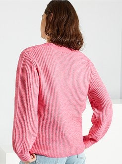 Camisola de malha com gola em V - Kiabi