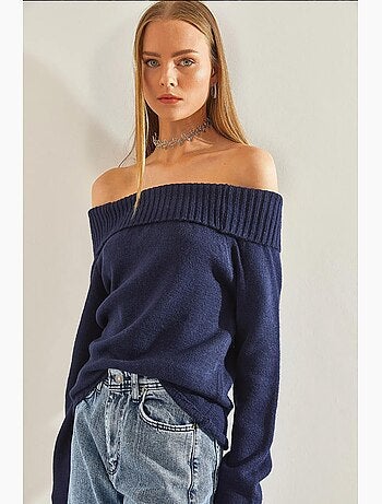 Camisola de malha com gola madonna lucci