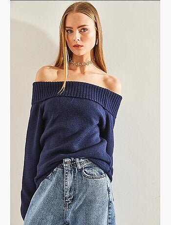 Camisola de malha com gola madonna lucci
