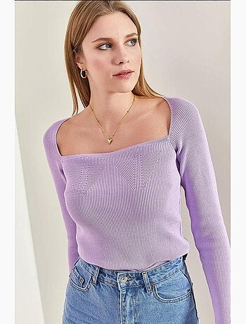 Camisola de malha com gola quadrada lucci