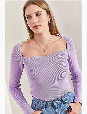 Camisola de malha com gola quadrada lucci