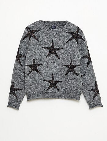 Camisola de malha com gola redonda