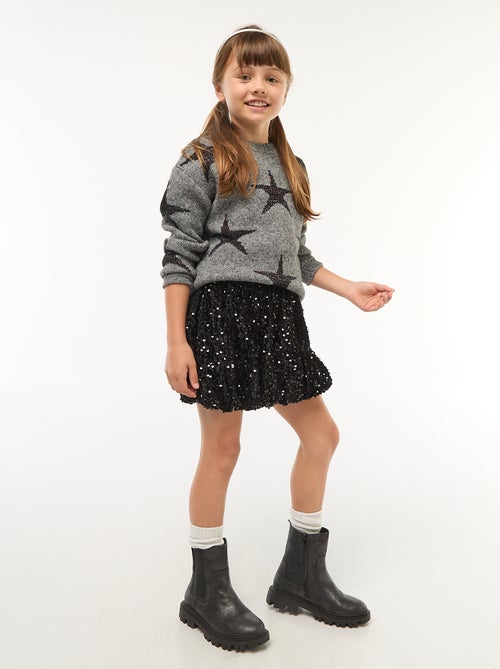 Camisola de malha com gola redonda - Kiabi