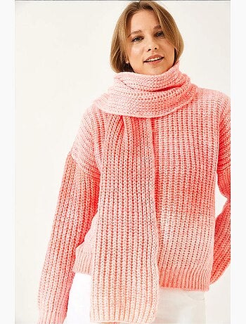 Camisola de malha com gola redonda e cachecol lucci