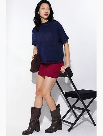 Camisola de malha com gola redonda e corte relaxed fit