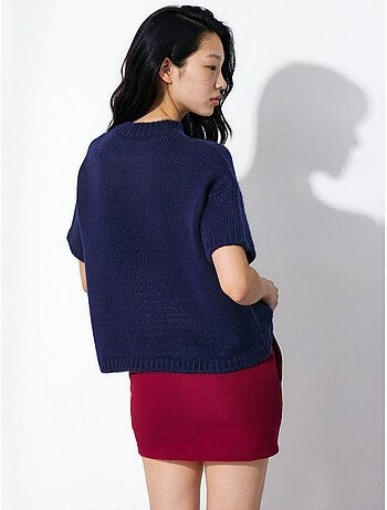 Camisola de malha com gola redonda e corte relaxed fit