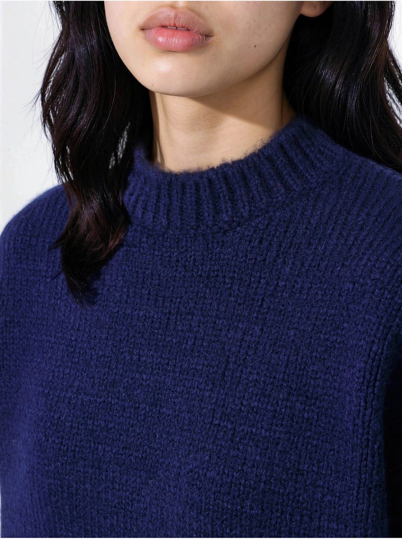 Camisola de malha com gola redonda e corte relaxed fit Azul-marinho - Kiabi