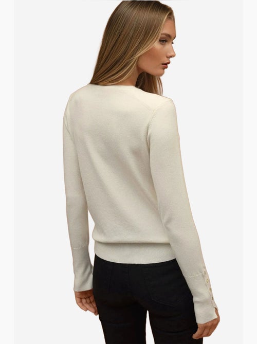 Camisola de malha com gola redonda e detalhes de botões hiccup - Kiabi Camisola de malha com gola redonda e detalhes de botões hiccup - Kiabi