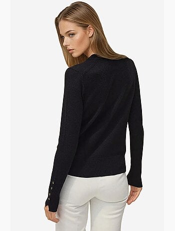 Camisola de malha com gola redonda e detalhes de botões hiccup