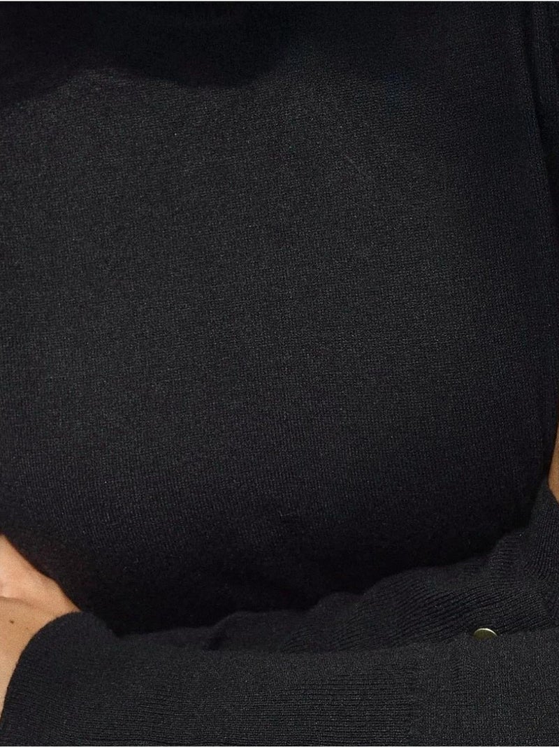 Camisola de malha com gola redonda e detalhes de botões hiccup Preto - Kiabi