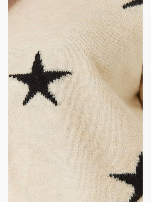 Camisola de malha com gola redonda e estampado de estrelas lucci - Kiabi Camisola de malha com gola redonda e estampado de estrelas lucci - Kiabi
