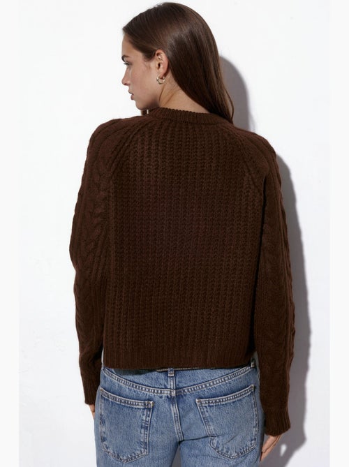 Camisola de malha com gola redonda e padrão hiccup - Kiabi