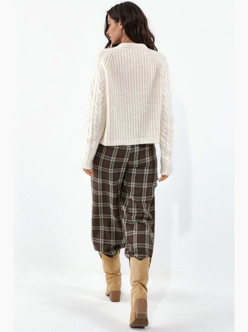 Camisola de malha com gola redonda e padrão hiccup - Kiabi