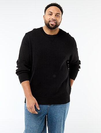 Camisola de malha com gola redonda