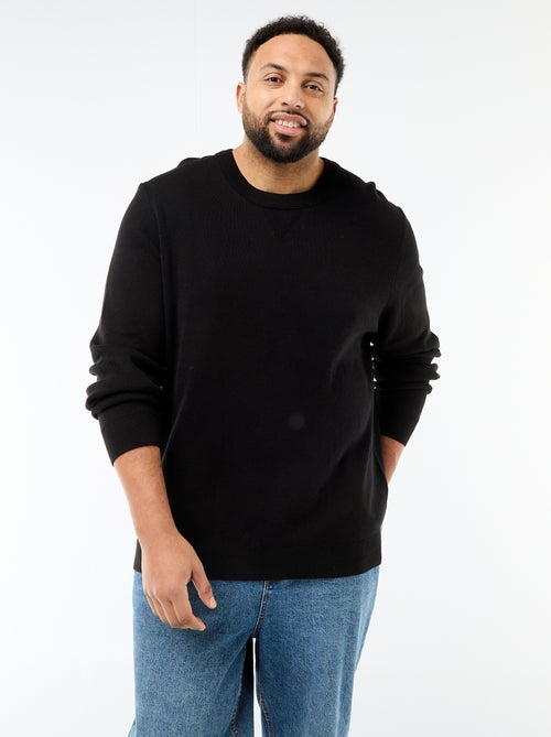 Camisola de malha com gola redonda - Kiabi