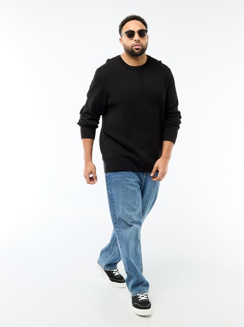 Camisola de malha com gola redonda - Kiabi