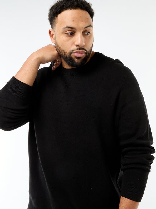 Camisola de malha com gola redonda - Kiabi