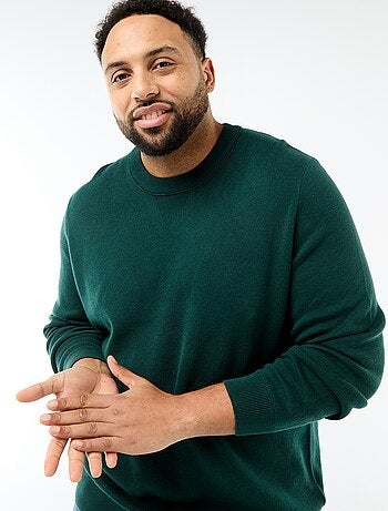 Camisola de malha com gola redonda