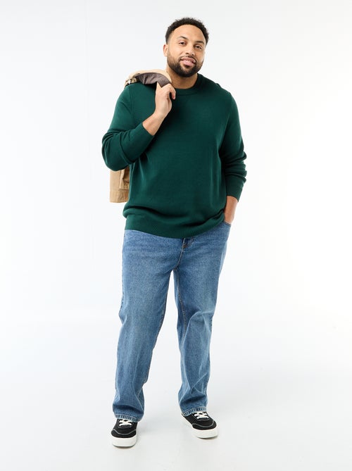 Camisola de malha com gola redonda - Kiabi