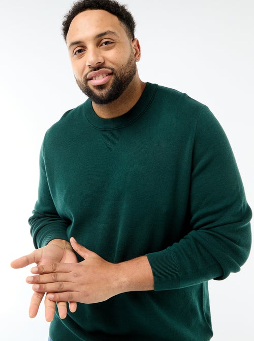 Camisola de malha com gola redonda - Kiabi