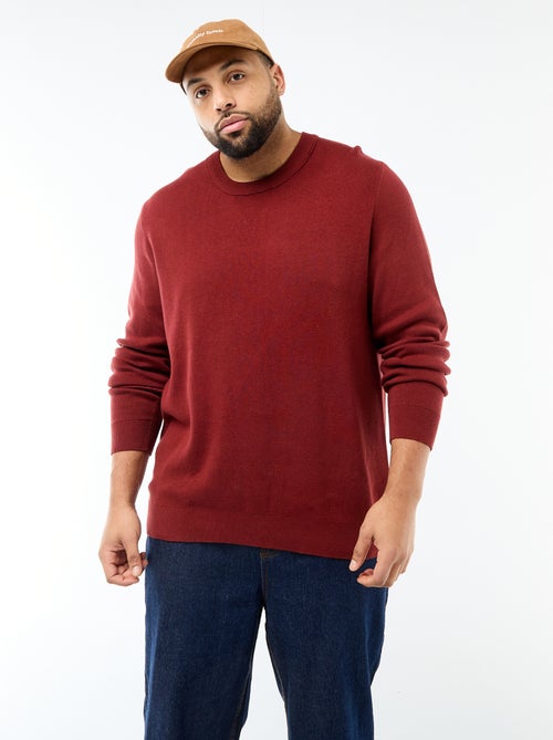 Camisola de malha com gola redonda - Kiabi