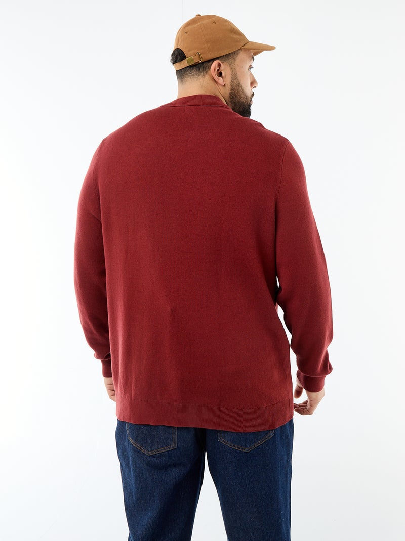 Camisola de malha com gola redonda Vermelho - Kiabi