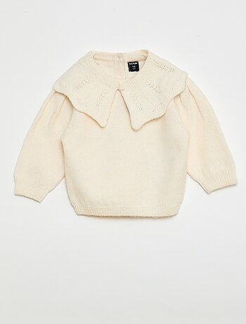 Camisola de malha com gola removível