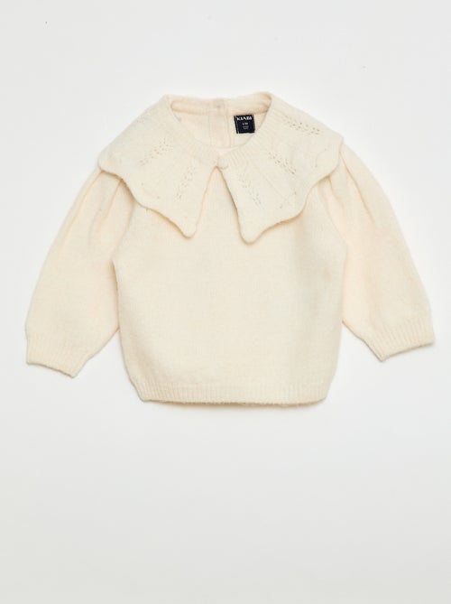 Camisola de malha com gola removível - Kiabi