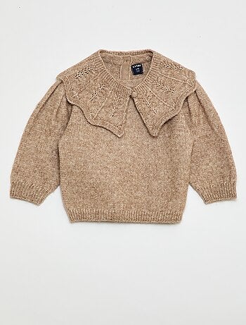 Camisola de malha com gola removível