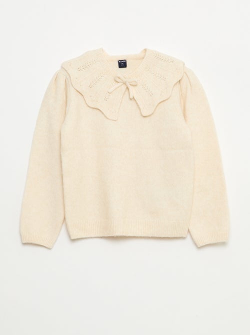 Camisola de malha com gola removível - Kiabi