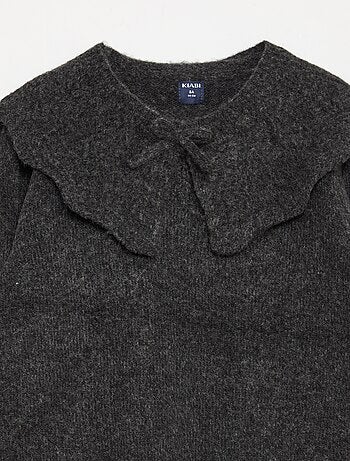 Camisola de malha com gola removível