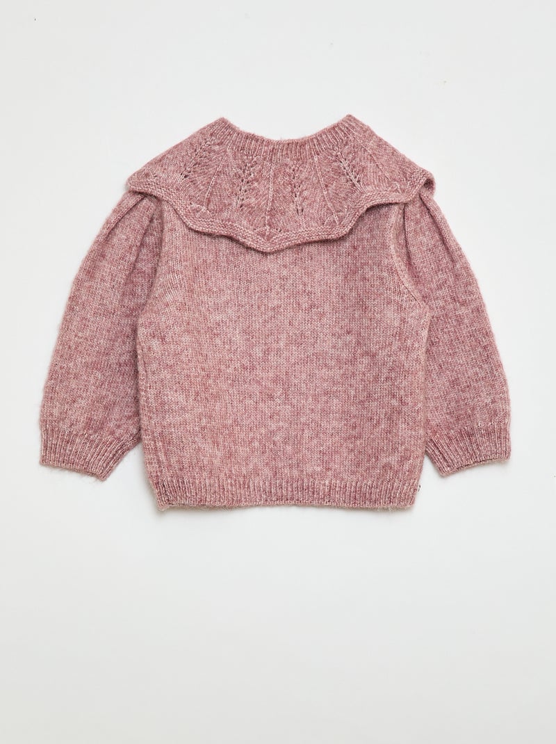 Camisola de malha com gola removível Rosa - Kiabi