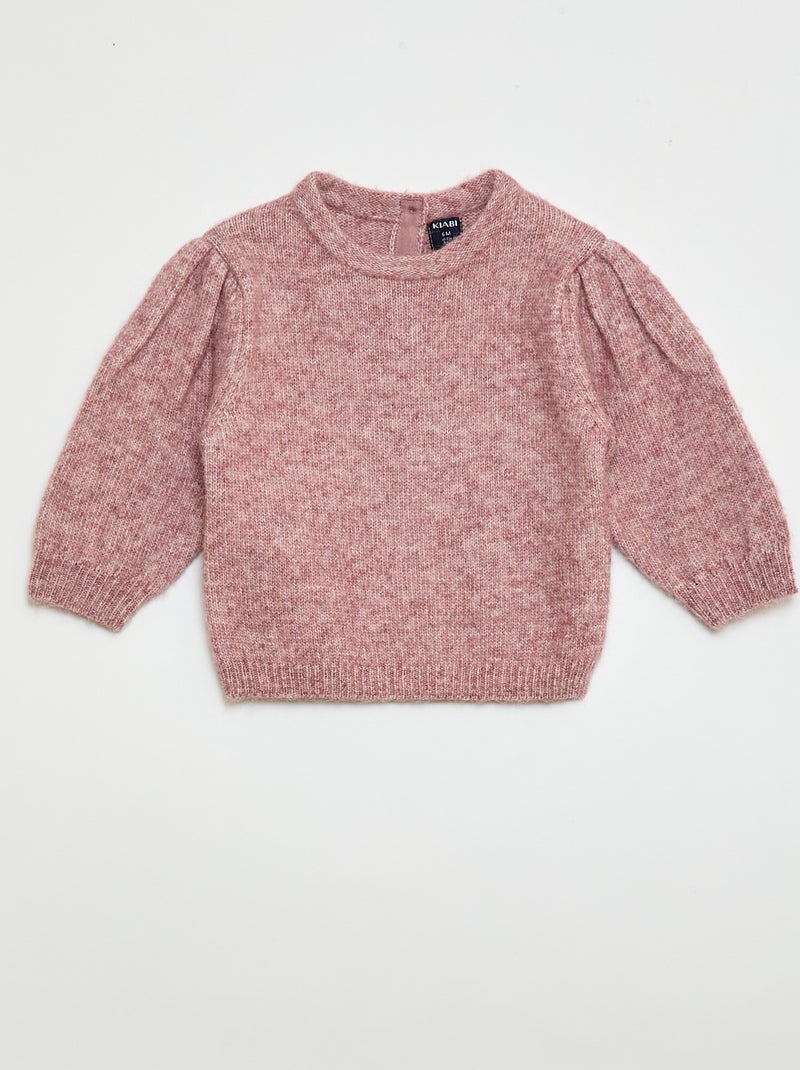 Camisola de malha com gola removível Rosa - Kiabi