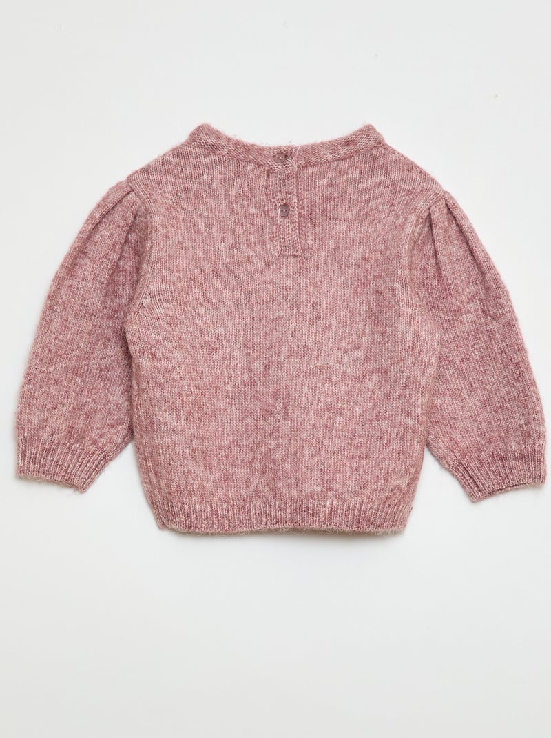 Camisola de malha com gola removível Rosa - Kiabi