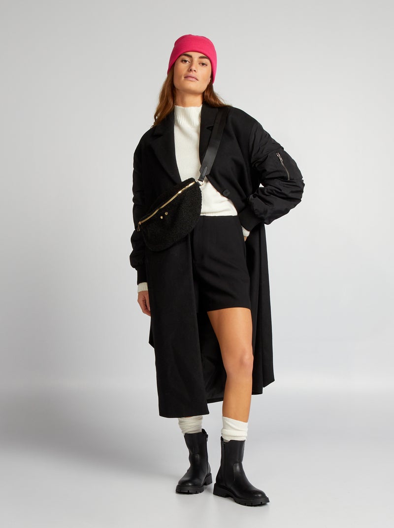 Camisola de malha com gola subida Branco - Kiabi