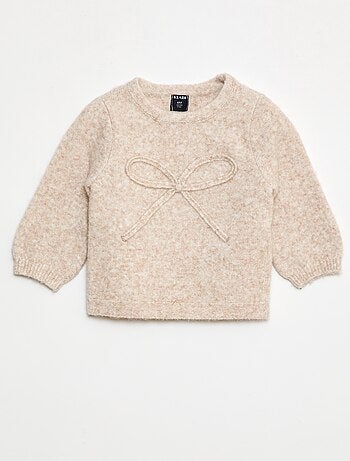 Camisola de malha com laço fantasia à frente