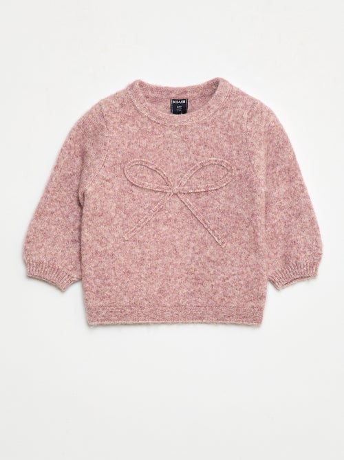 Camisola de malha com laço fantasia na frente - Kiabi
