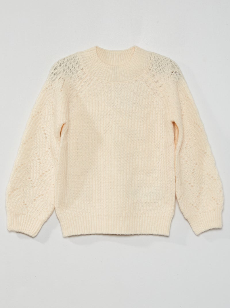 Camisola de malha com lantejoulas fantasia BRANCO - Kiabi