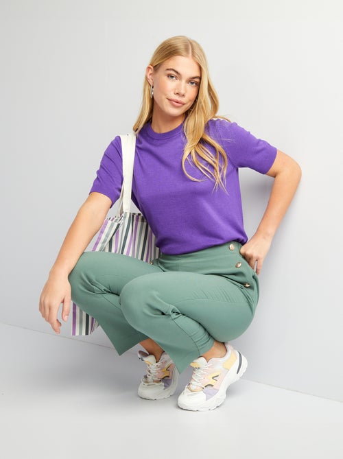 Camisola de malha com manga curta - Kiabi