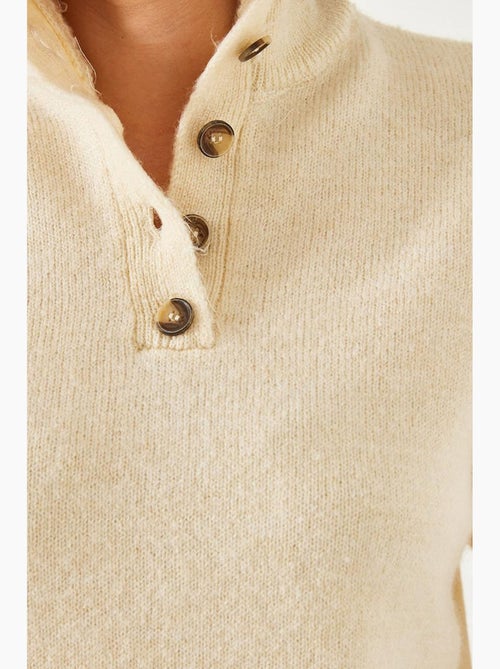 Camisola de malha com mangas abotoadas lucci - Kiabi