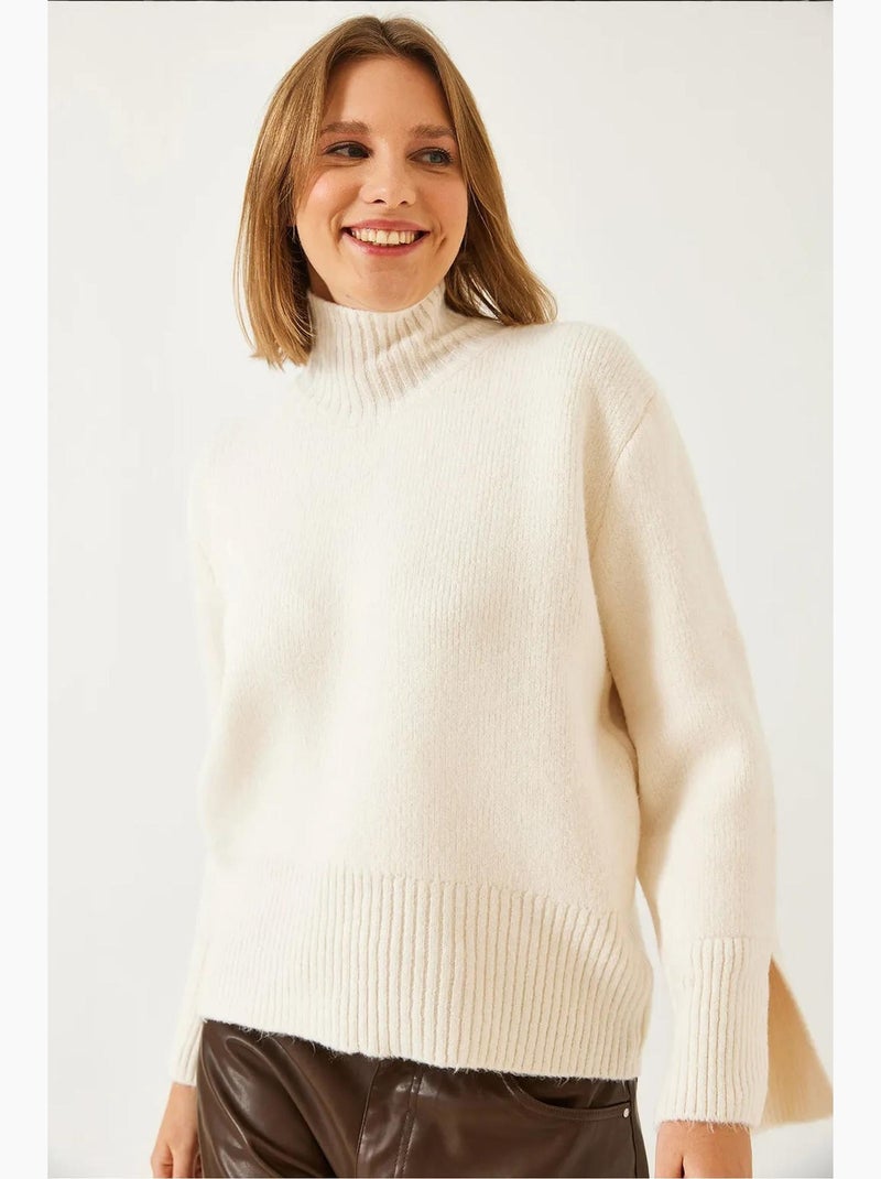 Camisola de malha com mangas cortadas lucci Branco sujo - Kiabi