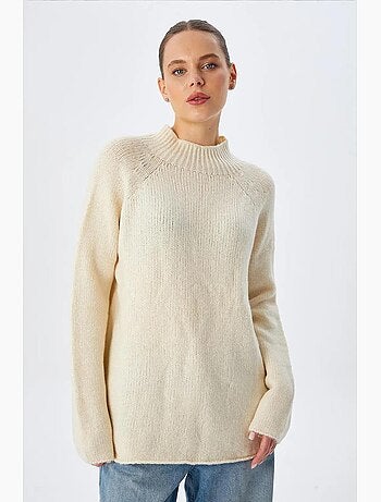 Camisola de malha com meio gola alta mixray