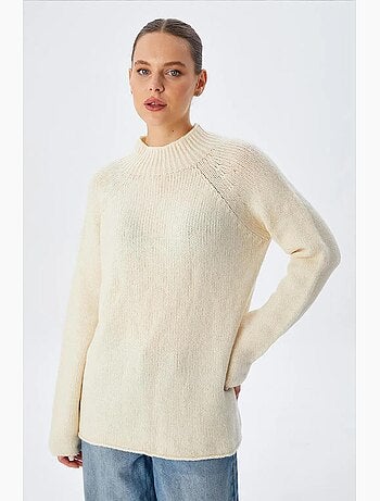 Camisola de malha com meio gola alta mixray