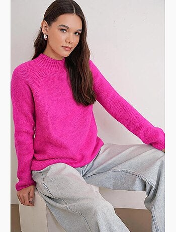 Camisola de malha com meio gola alta mixray