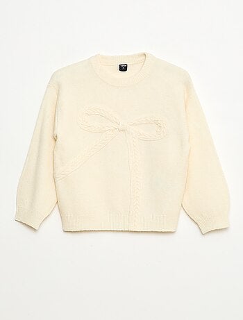 Camisola de malha com nó de malha torcida na frente