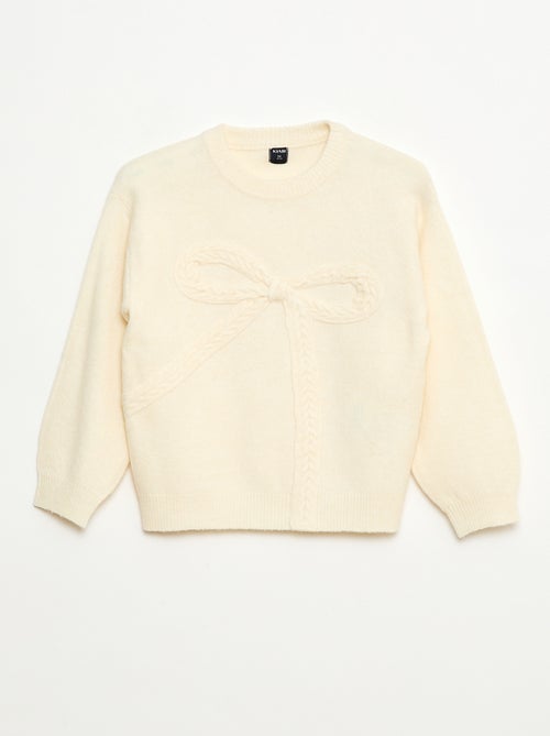 Camisola de malha com nó de malha torcida à frente - Kiabi