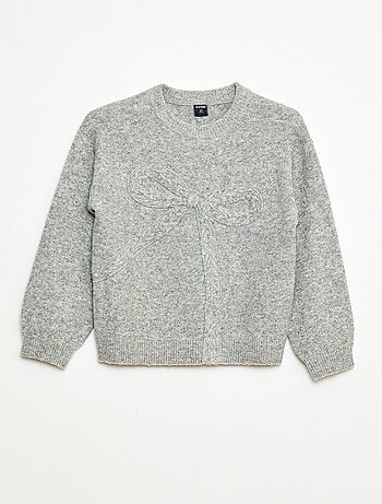 Camisola de malha com nó de malha torcida na frente