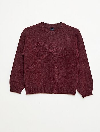 Camisola de malha com nó de malha torcida na frente