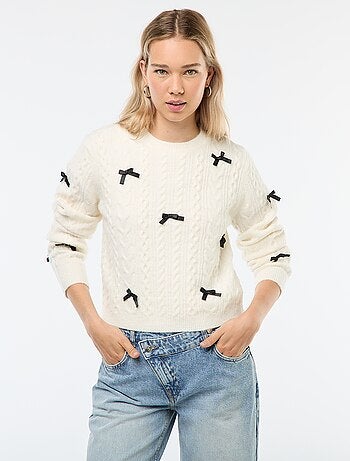 Camisola de malha com nós